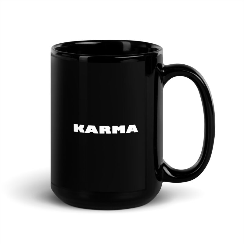 Schwarze glänzende Karma Tasse