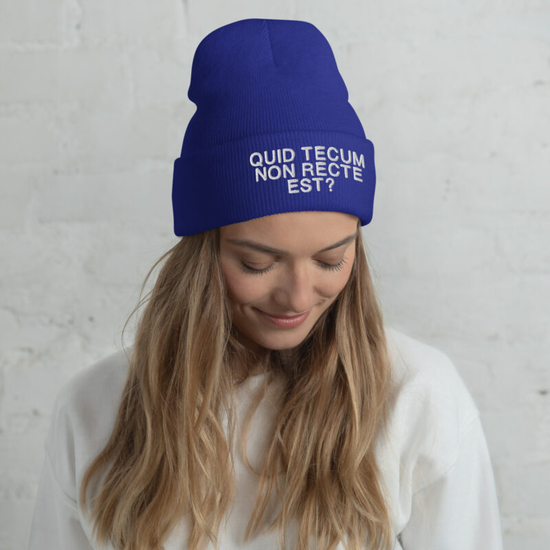 Quid Tecum Non recte est? Beanie