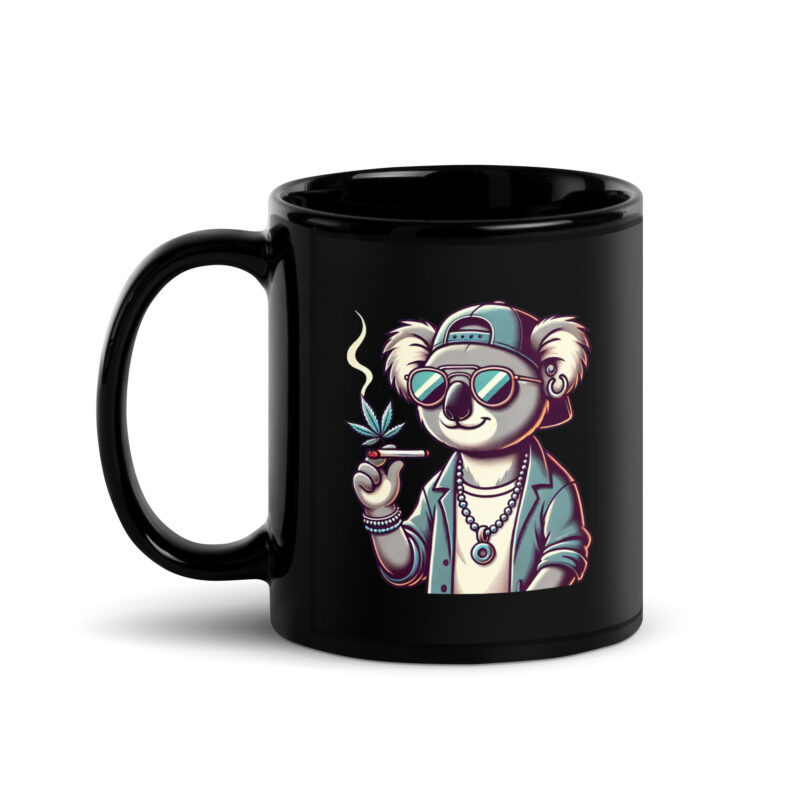 Entspannter Koala mit Joint Tasse