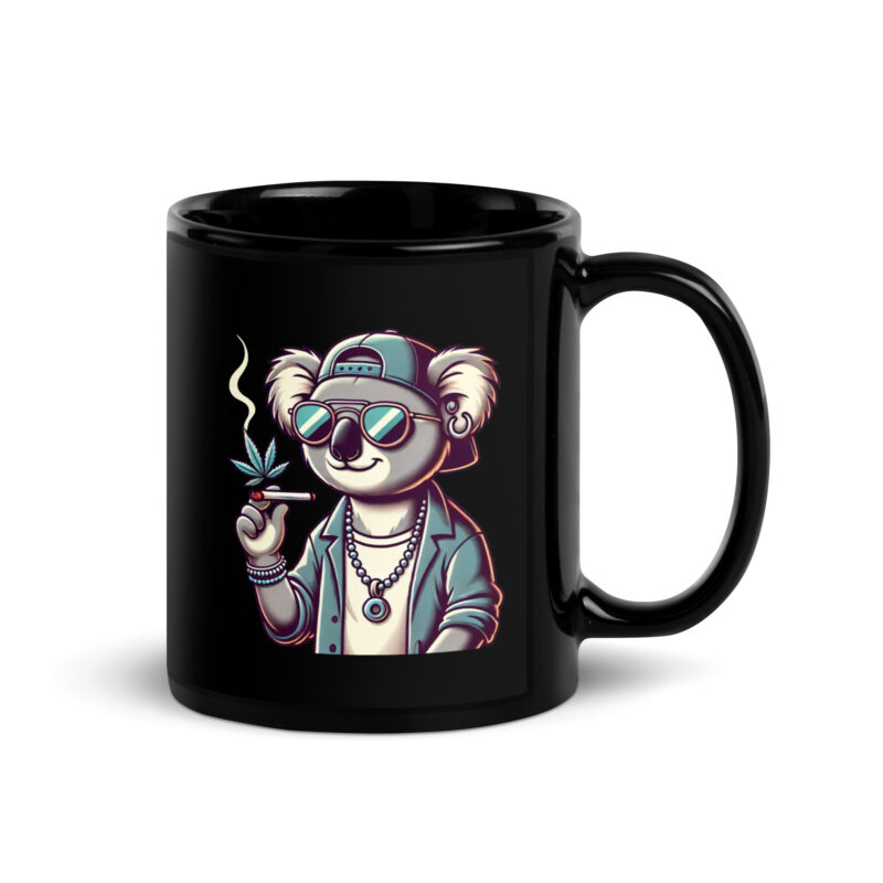 Entspannter Koala mit Joint Tasse