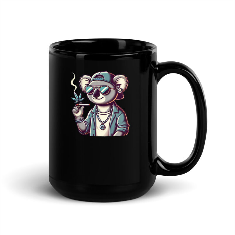 Entspannter Koala mit Joint Tasse