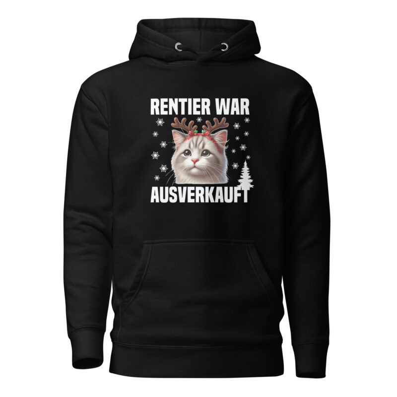 Rentier war ausverkauft Katze als Rudolph Unisex-Hoodie