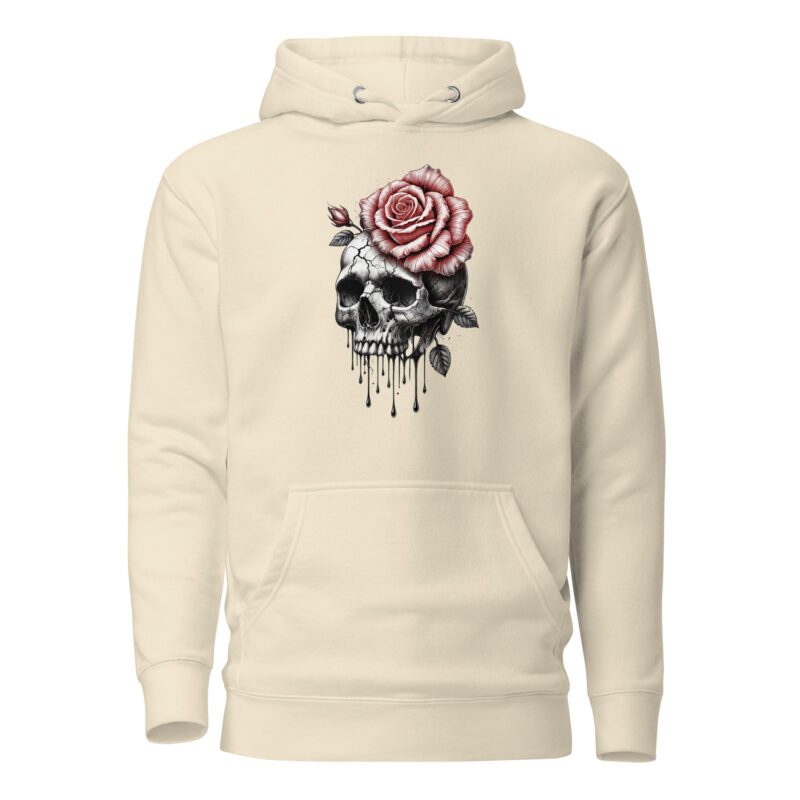 Schädel mit blutroter Rose Unisex-Hoodie