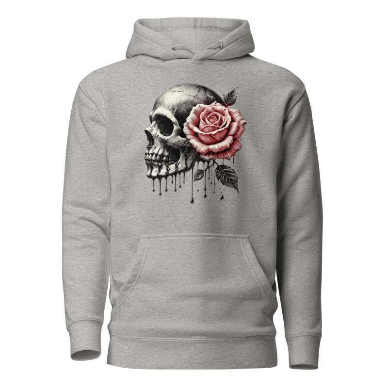 Schädel mit roter Rose Unisex-Hoodie