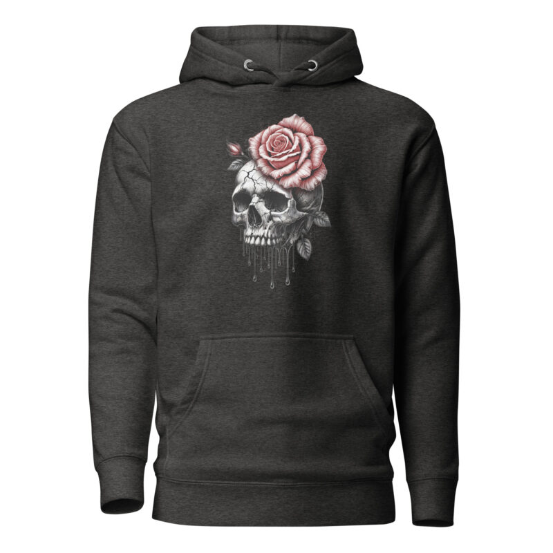 Schädel mit blutroter Rose Unisex-Hoodie