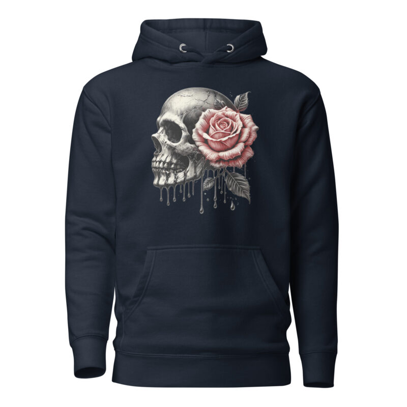 Schädel mit roter Rose Unisex-Hoodie