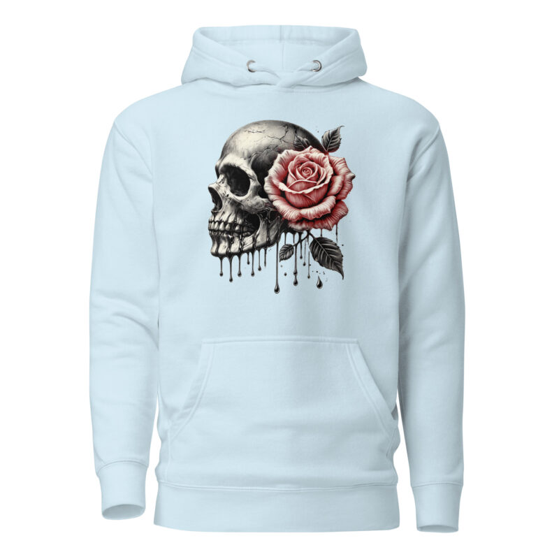 Schädel mit roter Rose Unisex-Hoodie