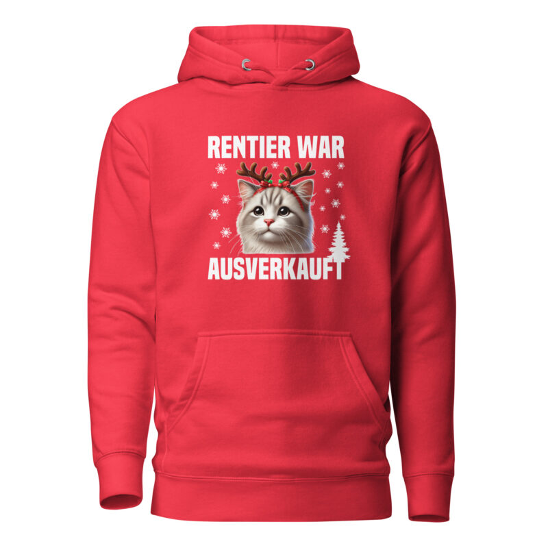 Rentier war ausverkauft Katze als Rudolph Unisex-Hoodie