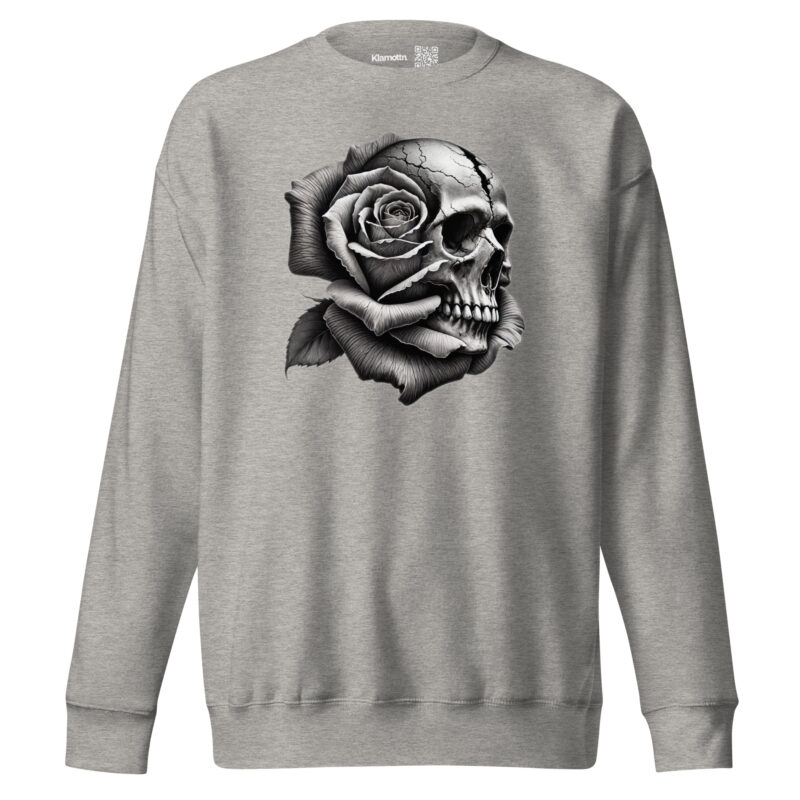 Monochromer Schädel mit Rose Unisex-Sweatshirt