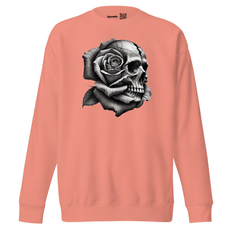 Monochromer Schädel mit Rose Unisex-Sweatshirt