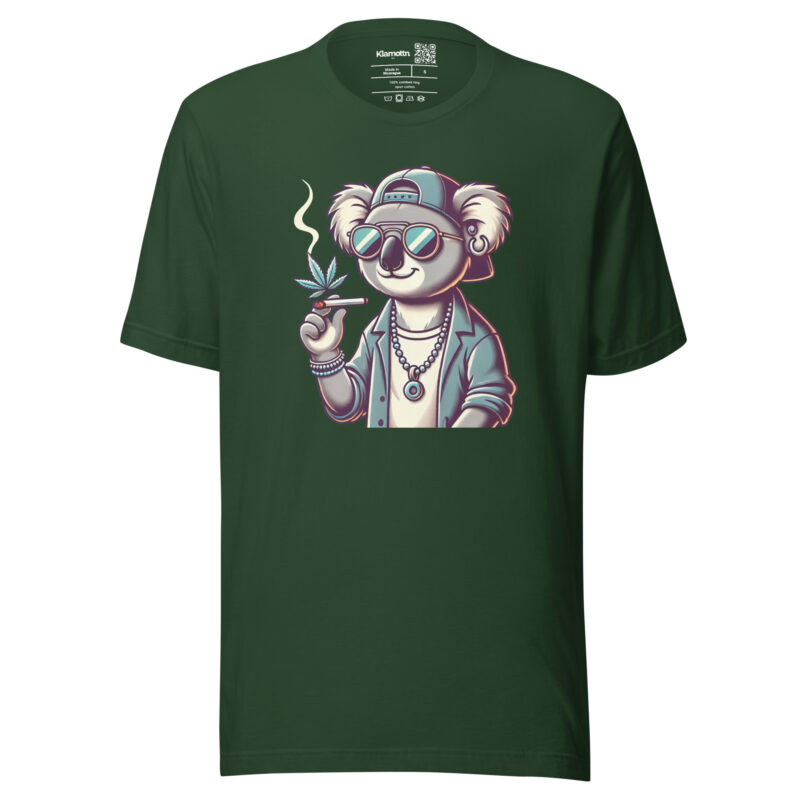 Entspannter Koala mit Joint Unisex-T-Shirt