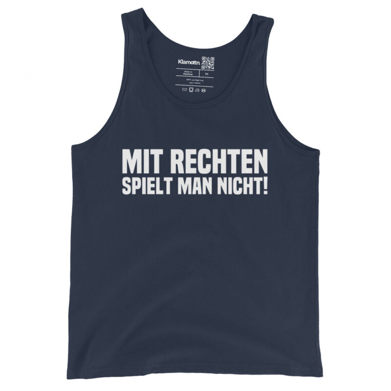 Mit Rechten spielt man nicht Unisex-Tank-Top