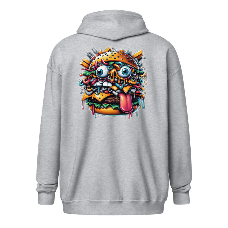 Verrückter Burger Unisex-Zip-Hoodie