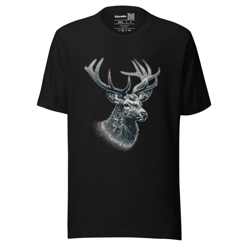 Majestätischer Hirsch im Mosaik-Stil Unisex-T-Shirt