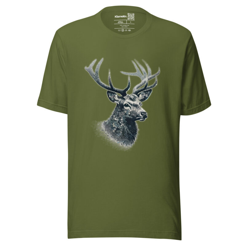 Majestätischer Hirsch im Mosaik-Stil Unisex-T-Shirt