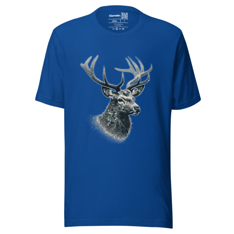 Majestätischer Hirsch im Mosaik-Stil Unisex-T-Shirt