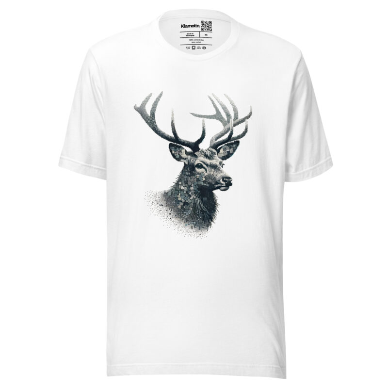 Majestätischer Hirsch im Mosaik-Stil Unisex-T-Shirt